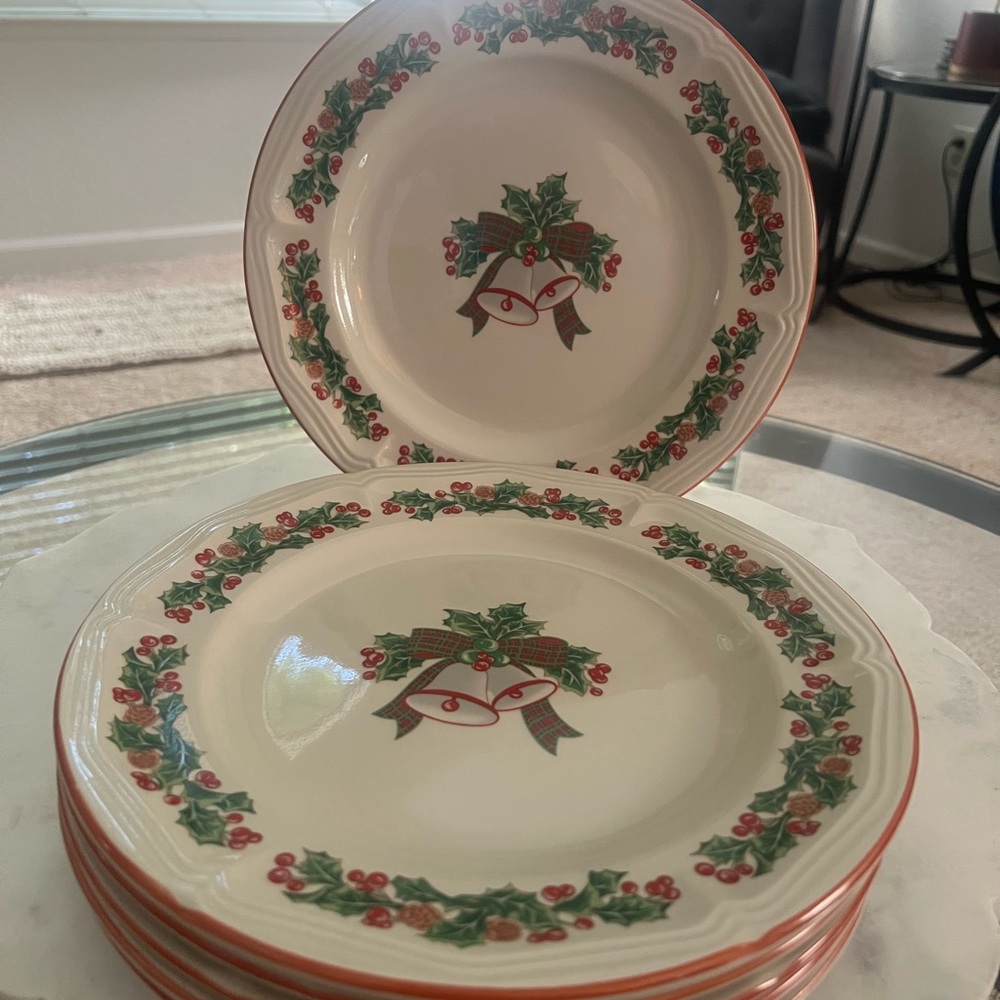 Sango Holly and Bell Dinner Plates